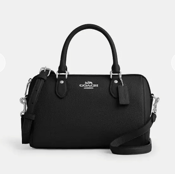 Coach Handbags - Coach Rowan Pebbled Leather Satchel In Black NWOT